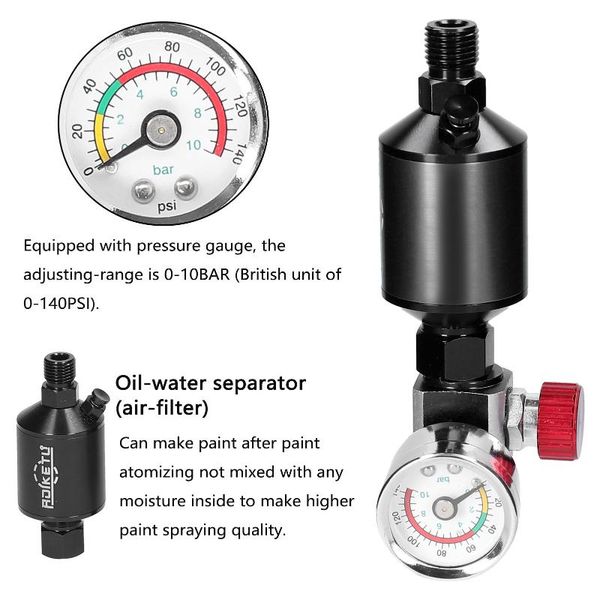 

professional spray guns sprayer regulator gauge with air-filter set paint-spray filtering tool regulators in-line water trap oil-water separ