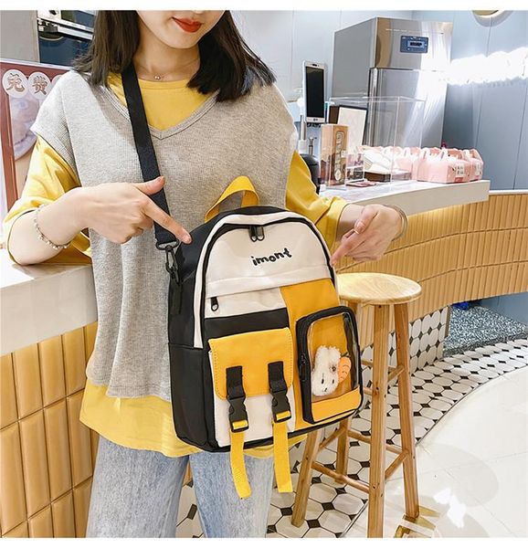 

backpack s3826 - leisure multi-function trend solid color large capacity