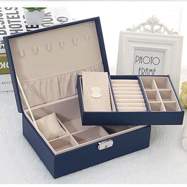 

jewelry box korean storage ring cosmetics leather gift wrap1