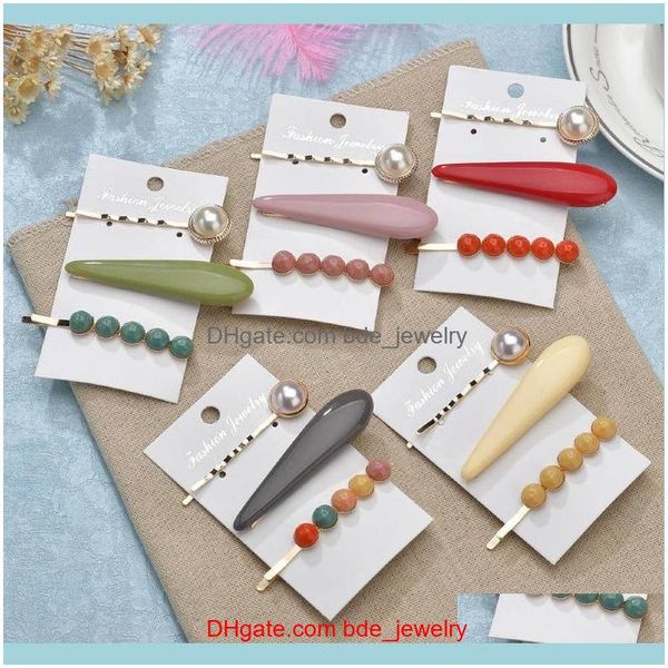 

hair jewelry jewelryhair clips & barrettes vintage pearl acrylic set simple beads hairclips for women fashion geometric retro grips aessorie, Golden;silver