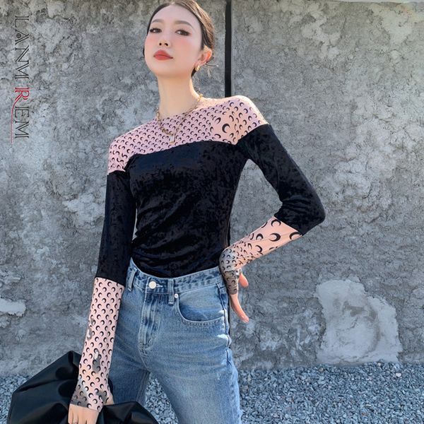 

turtleneck op long sleeve shirt women printed patchwork shirts ladies ight clothes summer fashion 2d1203 210507, White