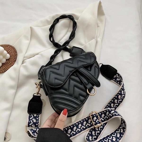 

waist bags women's crossbody shoulder bag saddle solid color thread vintage printed belt handbags wholesale 2021 fashion female