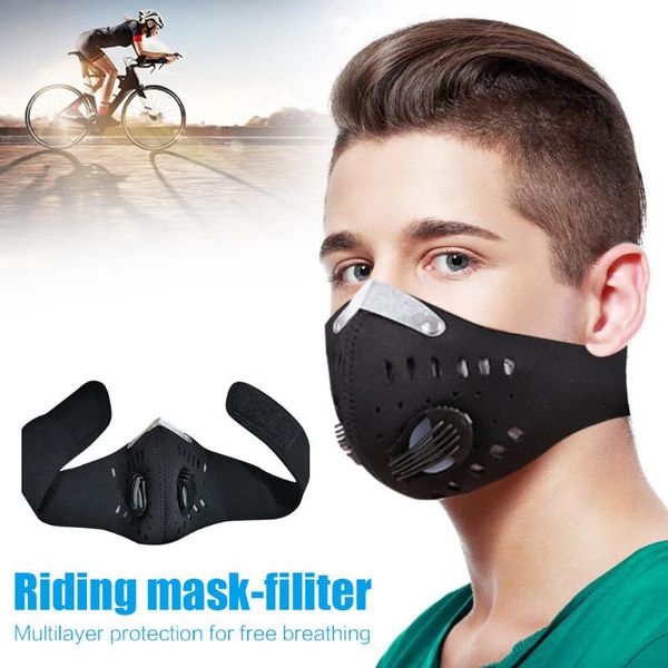 Máscaras de festa homens e mulheres andando de bicicleta respirável à prova de poeira à prova de vento