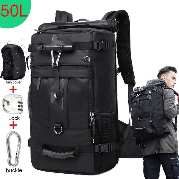 

backpack 50l waterproof travel men women multifunction 17.3 lapbackpacks male outdoor luggage bag mochilas quality