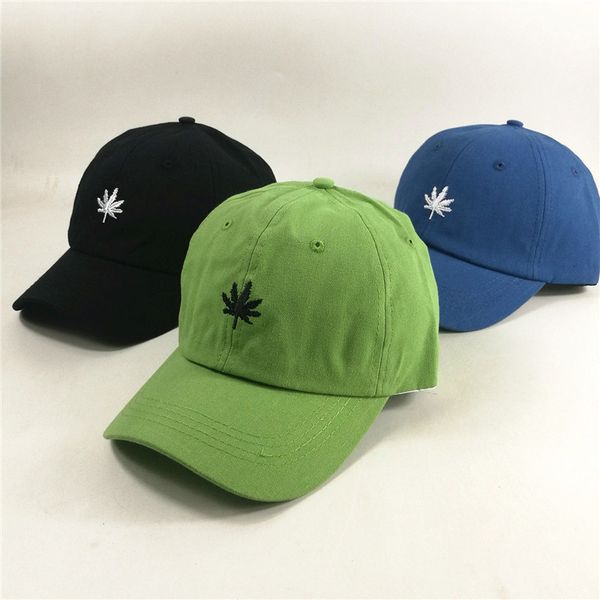 

spring new hat embroidered leaf cap female leisure student fashion hip hop couple baseball cap, Black;white