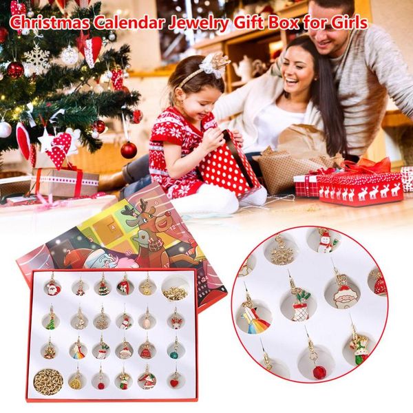 

christmas decorations diy advent calendar fashion jewelry gold bracelet necklace countdown gift box for girls