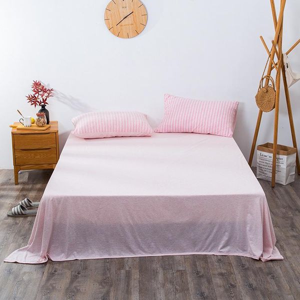 Set di lenzuola Letto in maglia di cotone Tianzhu delicato sulla pelle e morbido in stile giapponese, coprimaterasso monopezzo, lenzuolo