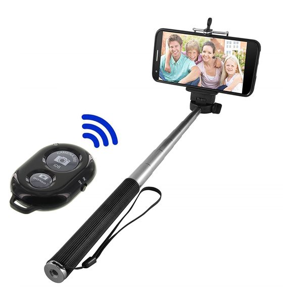 Selfie varas Bluetooth-compatível bateria de controle remoto obturador monopé selfie vara tripé para smartphone
