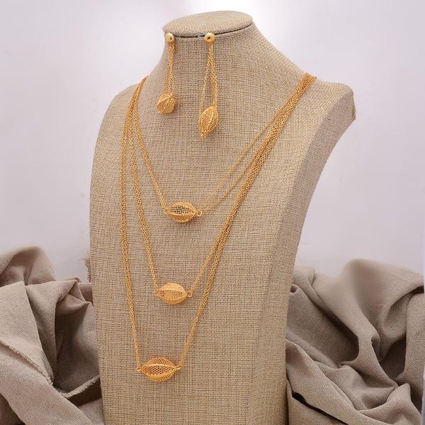 

earrings & necklace african jewelry set nigerian wedding for women heart bridal gold color dubai bride gift, Silver