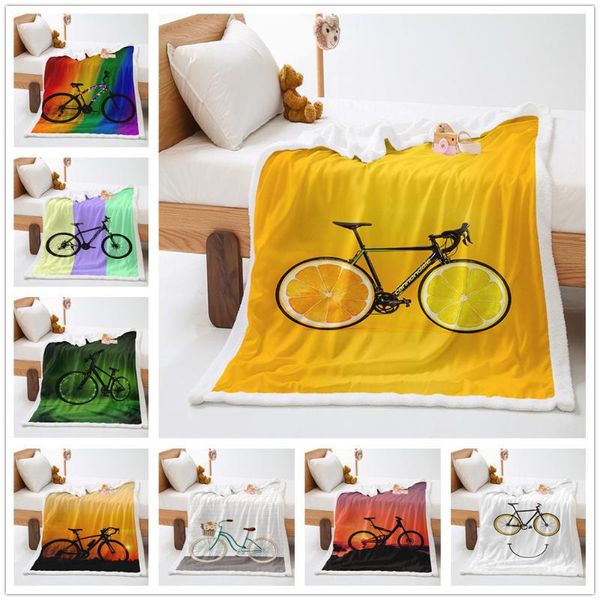 

blankets bicycle 3d digital printing thick cashmere crystal down blanket