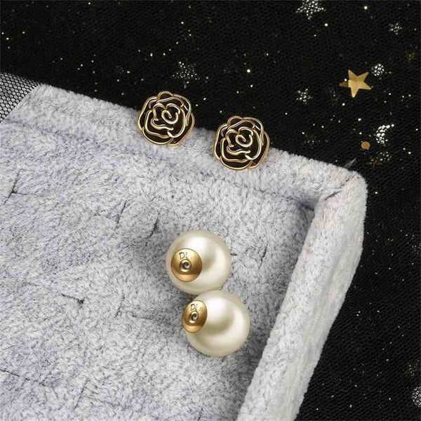 

87% off wholesale shop home new pearl earrings red same black rose, Golden