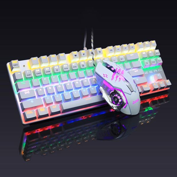 

gaming mechanical keyboard and mouse blue switch,anti-ghosting for gamer, usb wired lappc keyboards