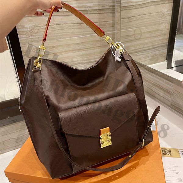 

large brown hobo totes female shoulder bags canvas handbag for women genuine leather medium metis tote designer old flowers pouches womens b