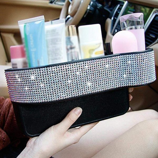 

car organizer rhinestone accessories exquisite front seat organizer-noble lady's side storage box gap filler
