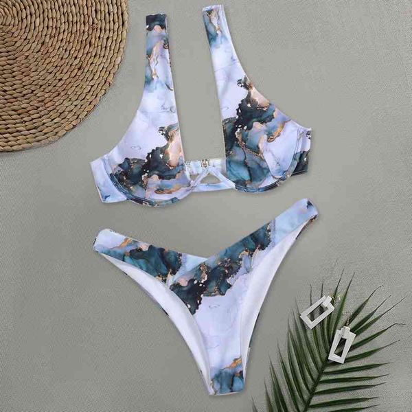

women's swimwear 2021 bikini v-neck women high waist swimsuit floral bathing suits plus size biquini set brazilian beachwear, White;black