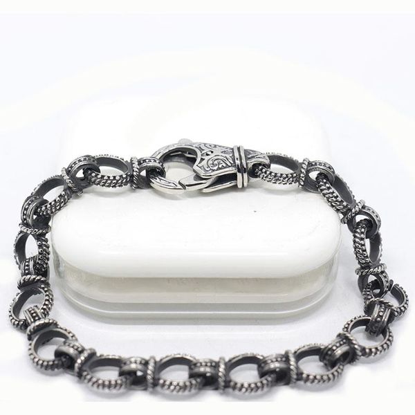 

link, chain 2021 personality design bracelets for men 22cm chunky heavy stainless steel brushed black link bracelet male jewelry