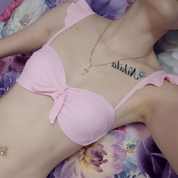 

2021striped lace ruffle push up women bandeau swimsuit female swimwear bra cup bikini set high cut bathing suit f72, White;black