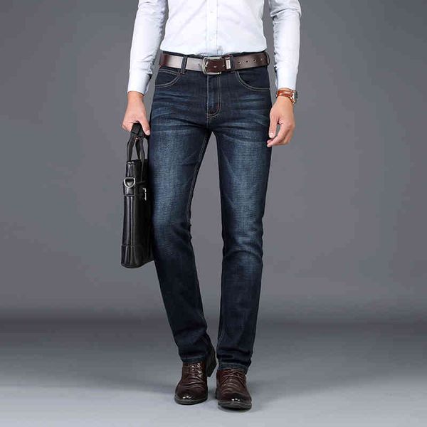 

men's jeans sulee brand european american style stretch men luxury denim trousers slim straight deep blue gentleman mens hu3x