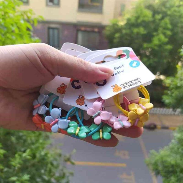 

2 cute new bun sweet butterfly princess headwear children elastic hair bands strings of cartoon animation girls baby accessories, Pink