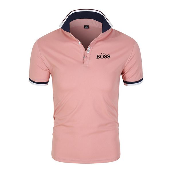 

Fashion Polo Shirt Printed Men's Lapel Short Sleeve Letter T-shirt, 16