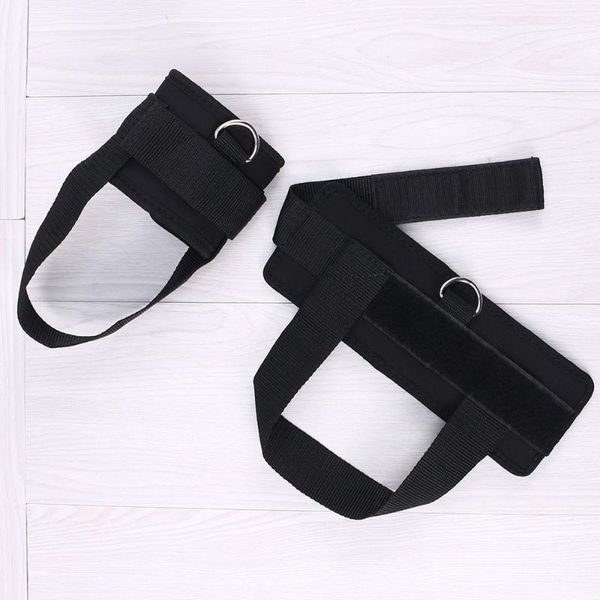 

2pcs sport ankle strap padded d-ring cuffs for gym workouts cable machines buand leg weights exercises (black) support, Blue;black