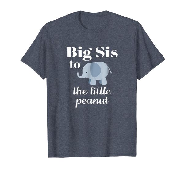 

matching baby shower couples shirt elephant big sis peanut, White;black