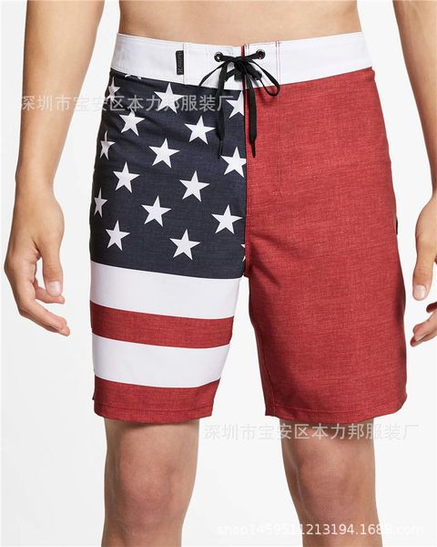

hurle american flag men's beach leisure fitness trend shorts, White;black