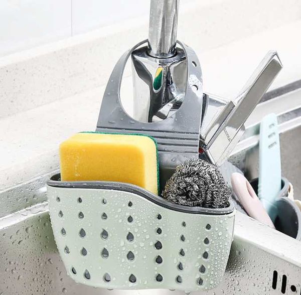

hanging baskets sink shelf soap sponge drain rack bathroom holder kitchen storage suction cup organizer accessories wash