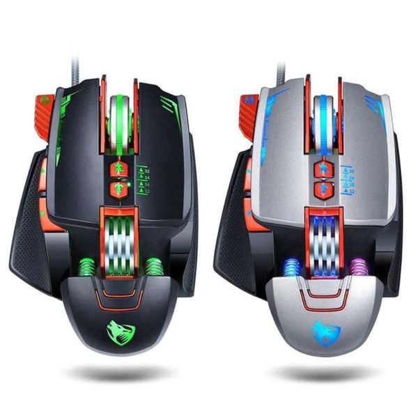 

mouse ergonomic breathing light lighting adjustable 3200 dpi 8 keys usb backlight wired mechanical gaming mice