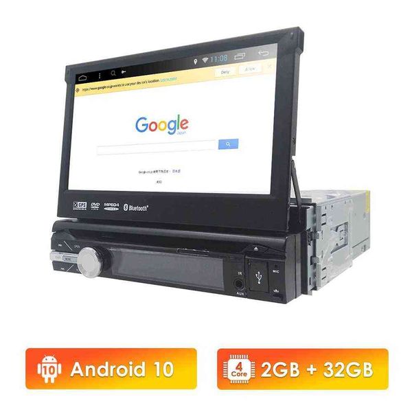 

autoradio 7" android 10 quad core 2g+32g universal single 1din dvd audio stereo gps navigation radio kits car multimedia map usb