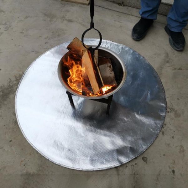 

24/36 inch camping fireproof grill mat cloth flame retardant ember blanket heat insulation pad for outdoors picnic barbecue outdoor pads