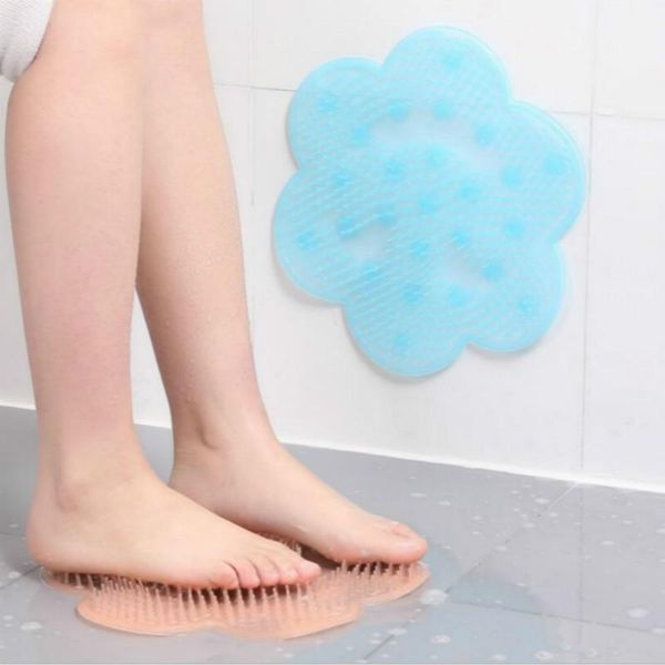 

1pc bathroom suction cup type anti-slip mats soft silicone plum blossom shape foot massage cushion portable shower supplies bath