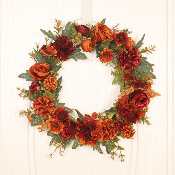 

decorative flowers & wreaths simulation rose peony party home door decoration for round wedding halloween festival decor