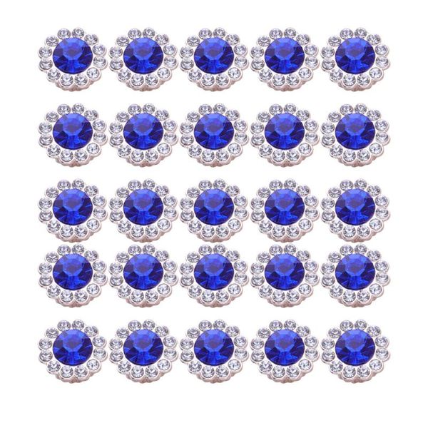 

50pcs abs ornament diy accessories exquisite flower shape glue on embellishment for hairband craft decoration (blue)