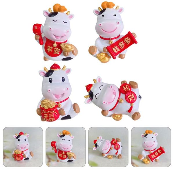 

decorative objects & figurines 4pcs lovely cattle auto cupcake ornaments fashion party cake decorations