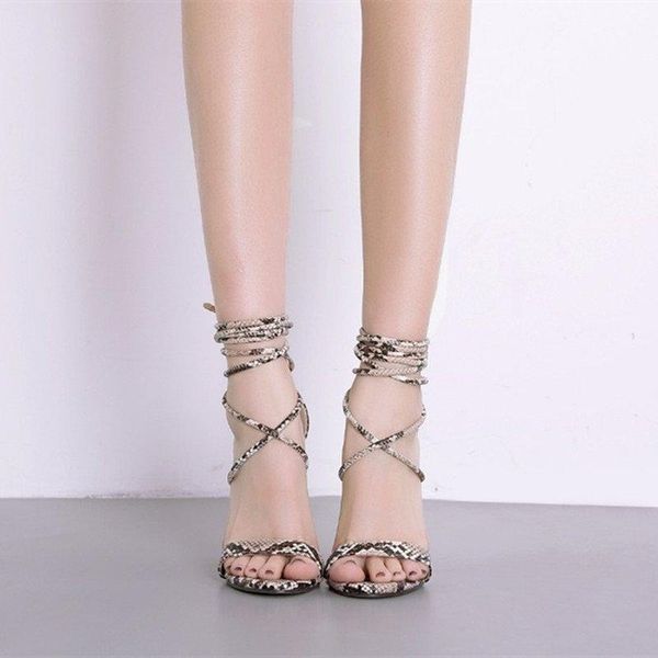 

women sandals high heels snake print open toe fashion party shoes a dress, Black
