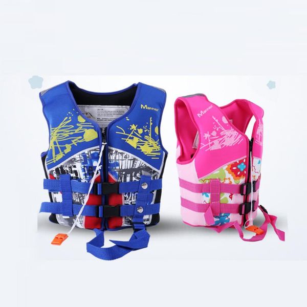 

4-10 year kids life vest water sports foam jacket for children drifting swimming surfing with survival safety whistl & buoy