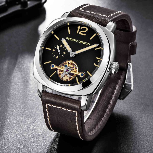 

pagani design fire new men automatic mechanical watches men waterproof military clock hombre 2021, Slivery;brown