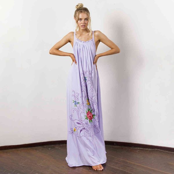 

dresses flower embroidered maxi hollow back strap es casual boho long beach women clothing vestidos pi4g, Black;gray