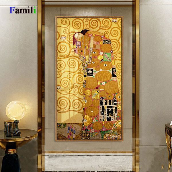 

modern abstract gustav klimt kiss painting picture canvas art replca wall pictures for living room home decor no frame