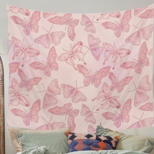 

tapestries butterfly pink tapestry ins tenure hippie elephant boho decor background wall cloth