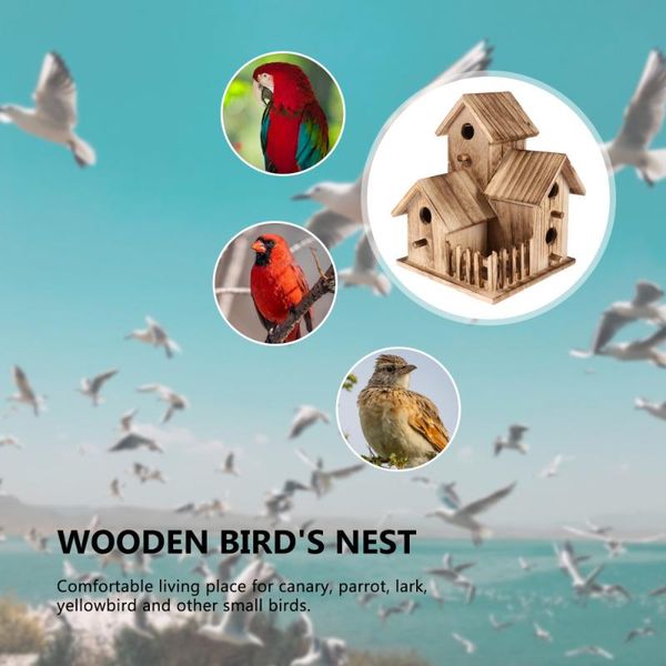 

bird cages diy unfinished pendant creative wooden nest wide circle entrance house