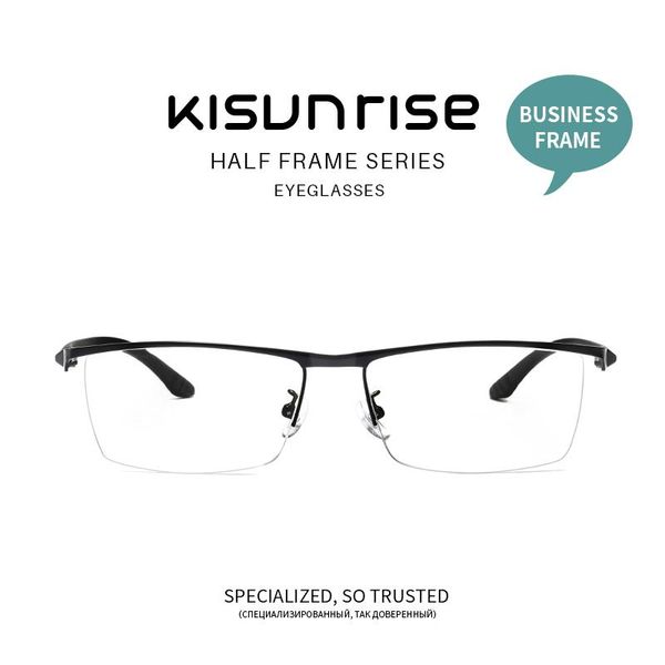 

fashion sunglasses frames kisunrise eyewear men half frame rivet prescription glasses metal transparent myopia ks058, Black