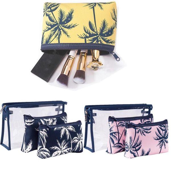 

4colors 3pcs/set pvc make up bag convenient casual travel portable zipper waterproof transparent toiletry pouch for girls cosmetic bags & ca