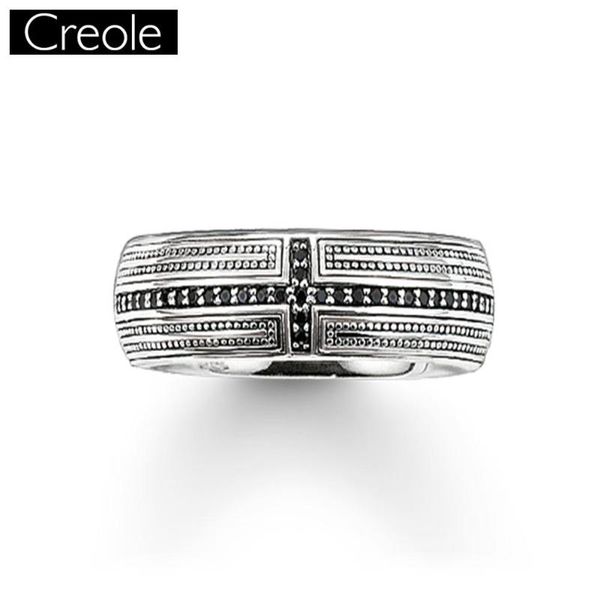 

cluster rings black cross 925 sterling silver gift for women & men europe style rebel ring heart fashion 2021 jewelry, Golden;silver