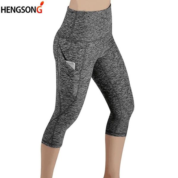 

sport fitness leggings women's high waist elastic push up gym women pants jogging legging with pocket cropped trousers yoga outfit