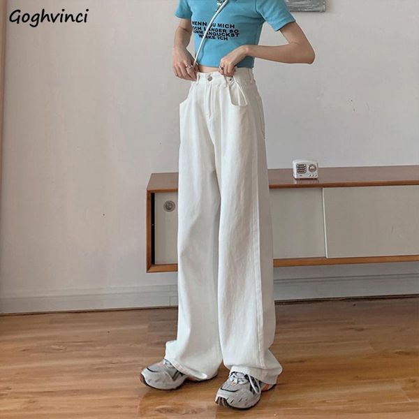 

women's jeans women solid loose fresh white adjustable waist mopping boyfriend ulzzang females trousers hipster school girls 2021 est, Blue