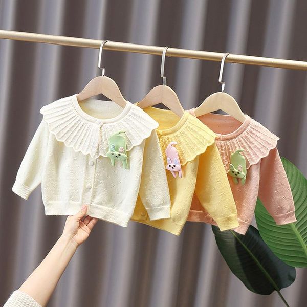 

pullover baby sweater autumn winter for girls fashion turn-down collar full sleeve cute knitted kids cardigan coat children clothes 0-4 y, Blue