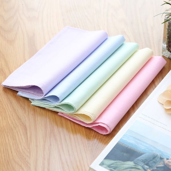 

handkerchief pure color cotton quality lady elegant sale, White