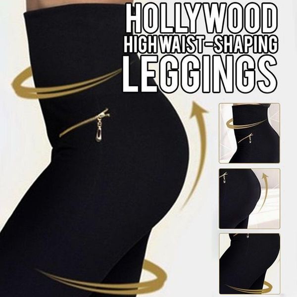

women's pants & capris women high waist leggings hip lifting shaping rhinestone zipper -opk, Black;white